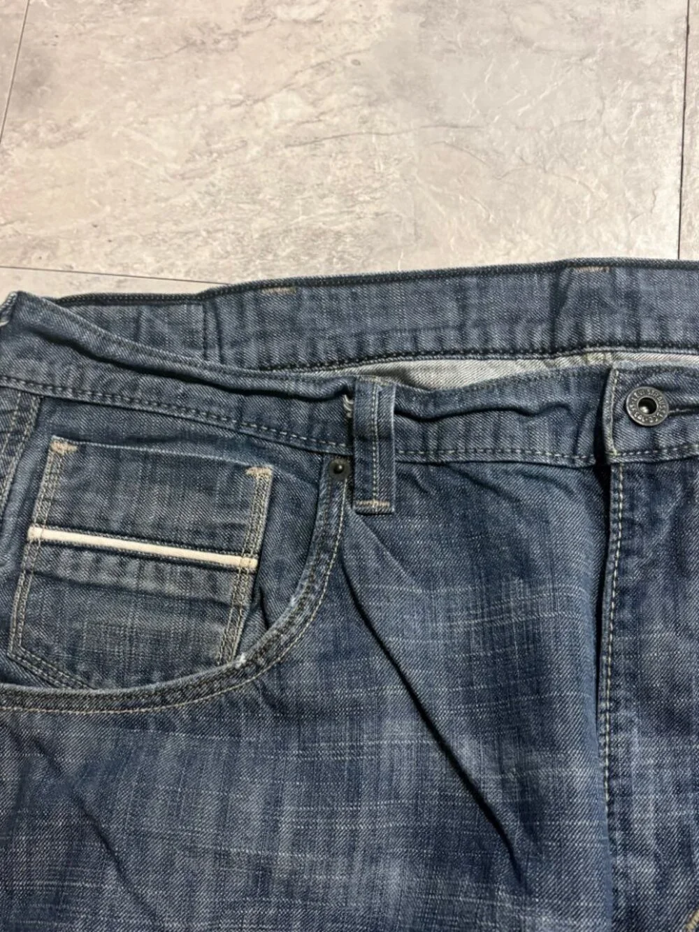 Levi's 569 Loose Straight Jeans 40x32 Light Blue Flap Pocket Y2K